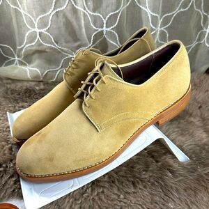 (Q7) Allen Edmonds Men's Nomad Buck Oxford Shoes in Off-White, Size 9.5